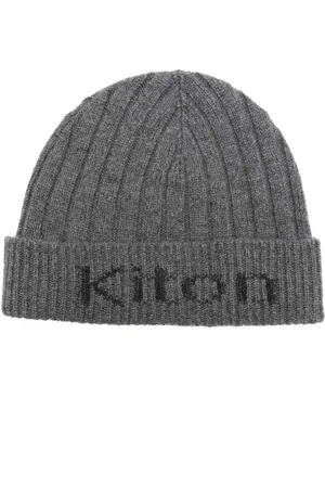 Kiton Intarsiastrikket hue med logo