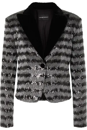 Emporio Armani Cropped blazer med striber