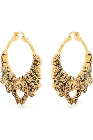 Roberto Cavalli Hoop-øreringe med tigerdetalje
