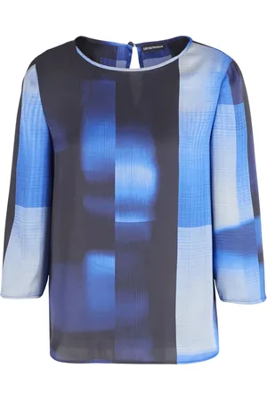 Emporio Armani Bluse med nøglehulsudskæring og colourblocking-tryk
