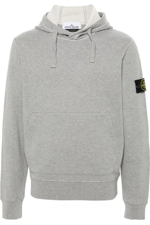 Stone Island Hættetrøje med lynlås og Compass-motiv