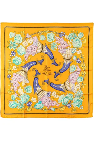 Hermès Fleurs et Raisins Matsuzakaya tørklæde i silke fra det 20. århundrede