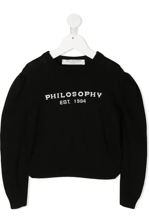 PHILOSOPHY DI LORENZO SERAFINI Striktrøje med rund hals og logo