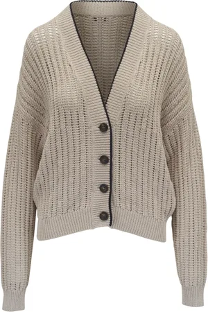 Brunello Cucinelli Cardigan med kontrastkant