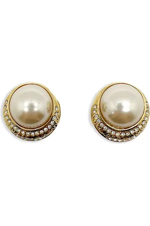 JENNIFER GIBSON JEWELLERY Vintage Grand Pearl Crescent øreclips fra 1980