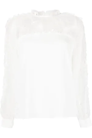 Pinko Kortærmet bluse med chantilly-blonde
