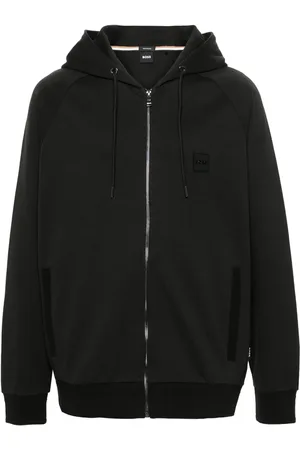 HUGO BOSS Jakke med lynlås og gummi-logo