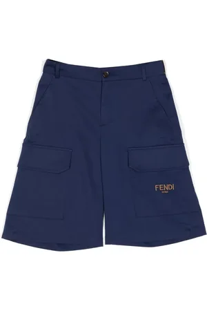 Fendi Logo-broderede shorts i gabardine