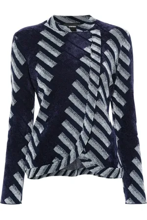 Emporio Armani Intarsiastrikket blazer med mønster