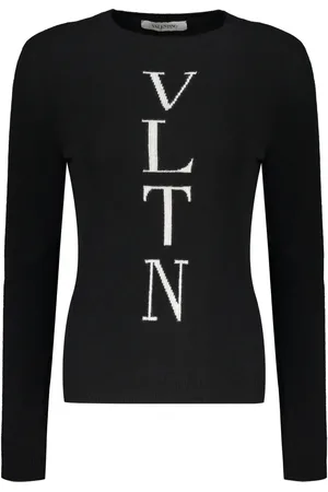 VALENTINO GARAVANI Intarsiastrikket trøje med logo