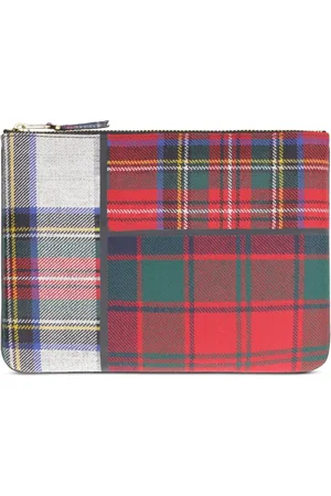 Comme des Garçons Tartan patchwork clutch