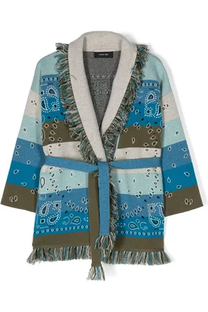 Alanui Stribet cardigan i jacquard med bandana-tryk