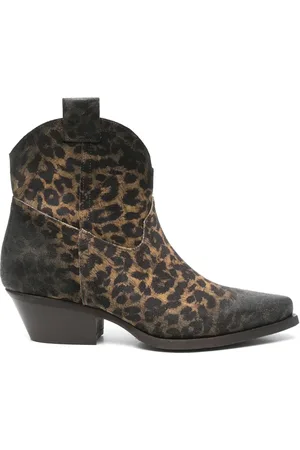 Metisse 50 mm cowboy-støvler med leopardtryk