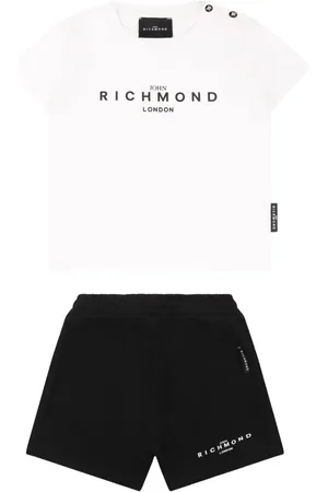 John Richmond T-shirt og shorts-sæt med logotryk