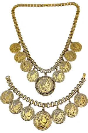 JENNIFER GIBSON JEWELLERY Kraftig Vintage Goldette halskædesæt