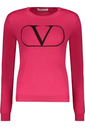VALENTINO GARAVANI Intarsiastrikket trøje med logo