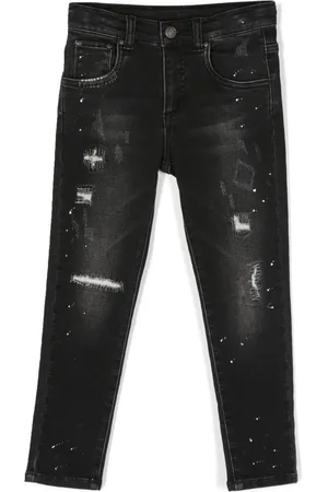 MONNALISA Jeans med slitageeffekt og logomærke