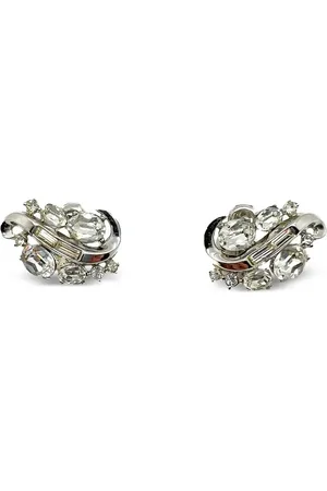 JENNIFER GIBSON JEWELLERY Trifari krystaløreringe med krone fra 1940