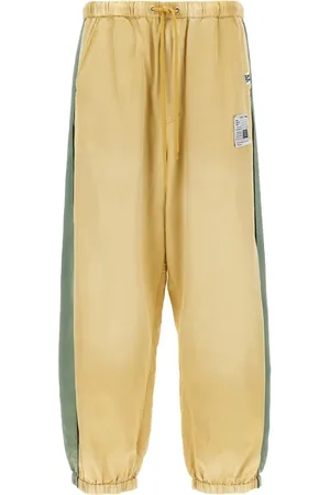 Maison Mihara Yasuhiro Joggingbukser i satin med ældet effekt