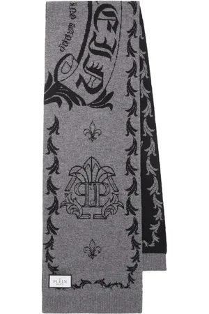 Philipp Plein Tørklæde i merinould med monogram-motiv