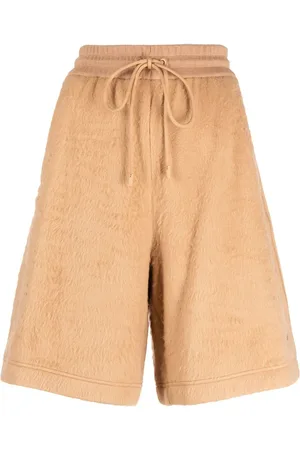 KRIZIA Bermuda-shorts i imiteret pels med snoretræk