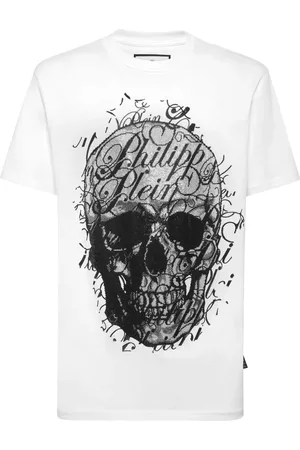 Philipp Plein T-shirt med Skull Coursive-udsmykning