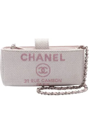 CHANEL Deauville crossbody-taske i bast med kæde fra 2016-2017