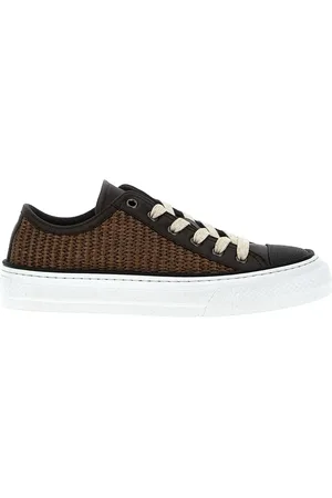 Brunello Cucinelli Sneakers med vævet panel