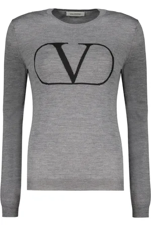 VALENTINO GARAVANI Intarsiastrikket trøje med logo