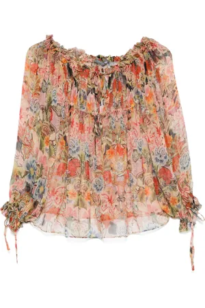 Alexander McQueen Silkebluse med blomstertryk fra 00