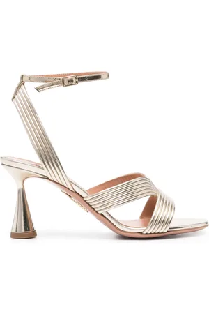 Aquazzura 70 mm metalliske sandaler