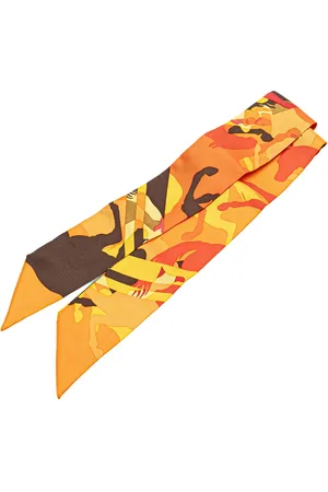 Hermès Ex Libris En Camouflage twilly-tørklæde i silke fra det 20. århundrede