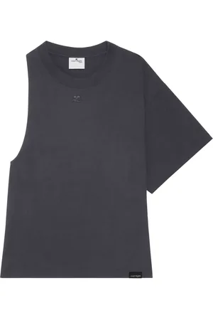 Courrèges T-shirt i scubajersey med ét ærme