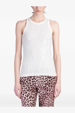 A PAPER KID Tanktop med rhinstens-udsmykning