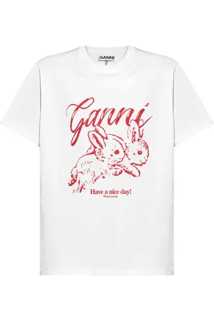 Ganni T-shirt med logotryk