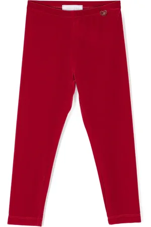 MONNALISA Leggings i velour med logoplade