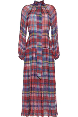 ADAM LIPPES Sigrid madras kjole i chiffon