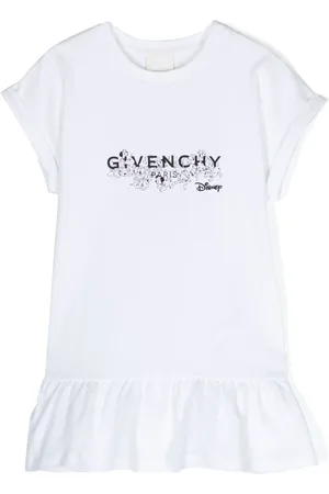 Givenchy T-shirt-kjole med flæser og logo-tryk