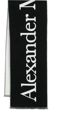 Alexander McQueen Intarsiastrikket tørklæde med logo