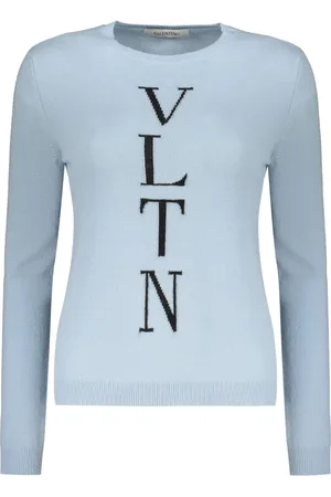 VALENTINO GARAVANI Intarsiastrikket trøje med logo