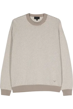 Emporio Armani Ribbet trøje med striber