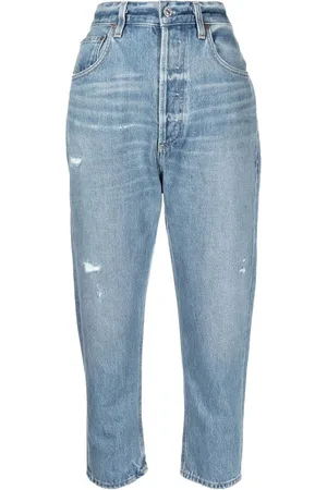 Citizens of Humanity Cropped jeans med slitageeffekt