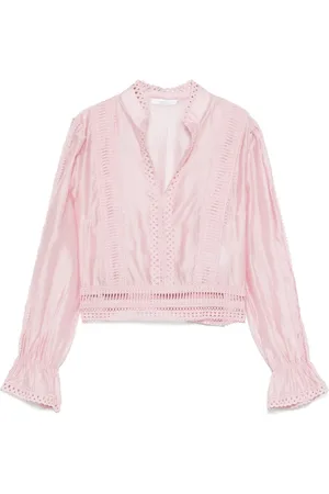 CENERE GB Broderet bluse
