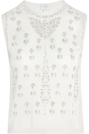 Giambattista Valli Tanktop med blomsterbroderi