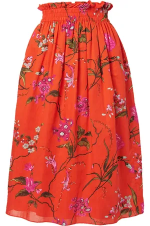 Erdem Nederdel med blomstertryk og svaj