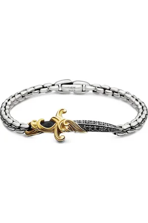David Yurman Waves Dagger armbånd i 18 karat guld og sterlingsølv (5 mm)
