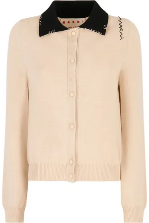 Marni Cardigan med kontrastkrave og lynlås