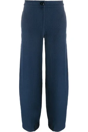 Emporio Armani Chevron-jacquard bukser med mellemhøj talje
