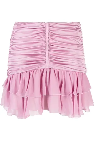 BLUMARINE Kort nederdel med ruche- og flæsedetalje