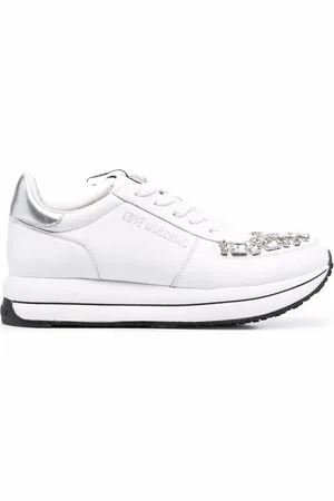 Moschino Sneakers med ædelstens-udsmykning og snøre